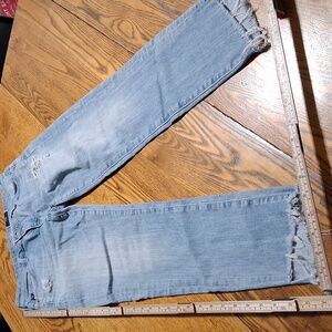AG ADRIANO GOLDSCHMIED Jeans Womens 25 BLUE RAW HEM Distressed Pants Preowned